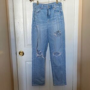 American Eagle Outfitters Light Blue Ripped Denim Jeans